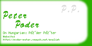 peter poder business card